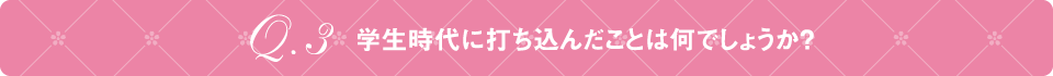 Q3 学生時代に打ち込んだことは何でしょうか？