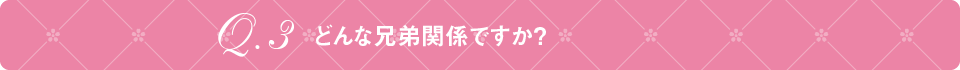 Q3 どんな兄弟関係ですか？